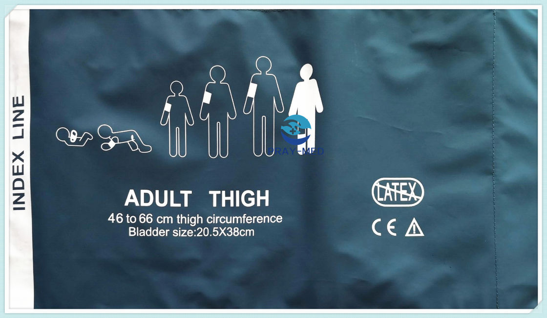 Adult Thigh Non Invasive Blood Pressure Cuff 42 - 54cm Size 20cm Tube Length