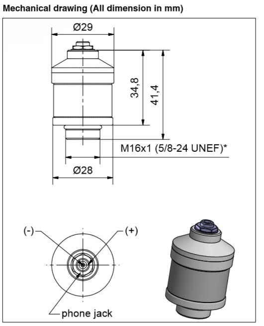 Bộ cảm biến oxy y tế ban đầu OOM102-1 O2 cell giắc cắm đơn 3,5 mm 0