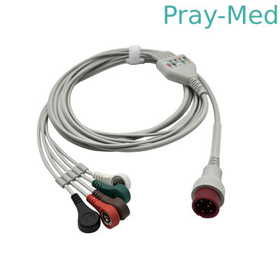 Mua Cáp điện tâm đồ 6 chân chính hãng dành cho zoncare 3/5 Dây cáp điện tâm đồ một mảnh Chụp nhanh sản xuất trực tuyến