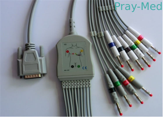Mua Cáp Ecg Goldway / Nihon Kohden, Cáp Ecg Dây Cáp 5,0 mm Dia Mindray Db 15 Pin sản xuất trực tuyến