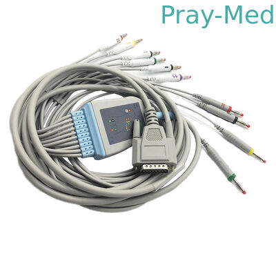 Mua Cáp Ecg Goldway / Nihon Kohden, Cáp Ecg Dây Cáp 5,0 mm Dia Mindray Db 15 Pin sản xuất trực tuyến