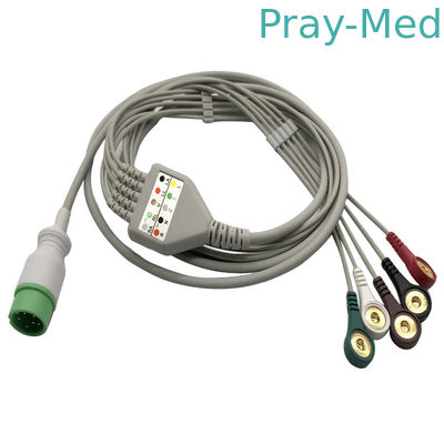 Mua Cáp điện tâm đồ Zoncare Hwatime 2.6mm 6pin 5 có chốt kẹp chì sản xuất trực tuyến