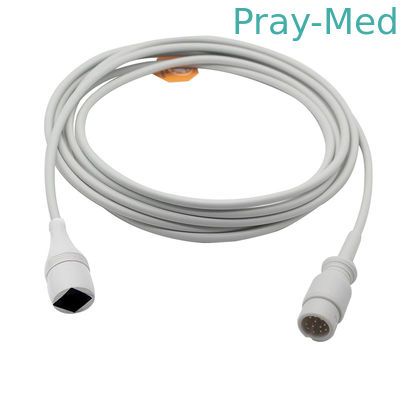 Cáp huyết áp xâm lấn Comen IBP Đầu nối 12 chân Áo khoác TPU màu xám 3m