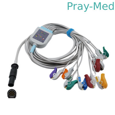 Áo khoác TPU Cáp Mortara EKG 12 chân Mã hóa màu chì Hypertronix Connecto AHA/IEC