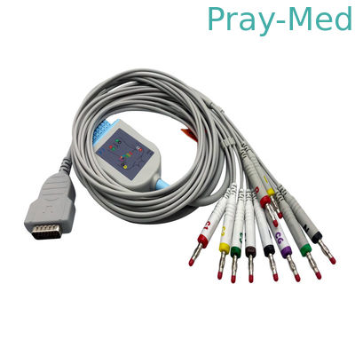 15 Pin Ekg Cable Một mảnh 10 dẫn với chuối 4.0 Tpu Jacket 2029893-001