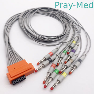 Cáp điện tâm đồ Cardioline 10 Chì 0,9m Đầu nối chụp cáp Holter