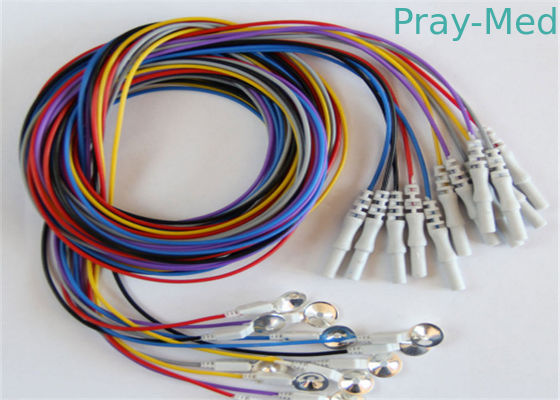 Màu sắc Eeg điện cực Cap Với đầy màu sắc Eeg Dây dẫn 10pcs / Set