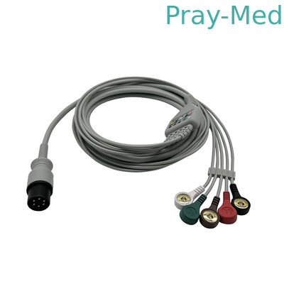 Cáp ECG tương thích Edan Contec Mindray Carewell Mediana phổ quát loại 6pin 3.6m vật liệu TPU