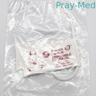Vòng bít huyết áp cho trẻ sơ sinh PVC không xâm lấn Vòng bít đơn ống NIBP màu trắng