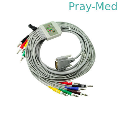 Dây EKG AHA ICE 10 Chì với Đầu nối Chuối 3,6m DB 15 Newtech 1206