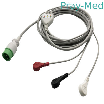 Zoncare Hwatime 3.6m TPU 6pin Ecg Cáp và dây dẫn cho Snap / Clip