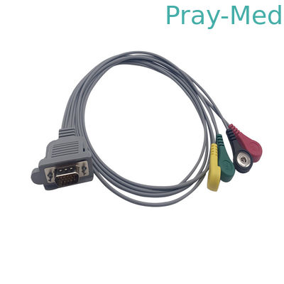 DMS 4 dẫn điện tâm đồ Cáp bệnh nhân 0,9m Holter Cáp Snap Kẹp Đầu nối chuối