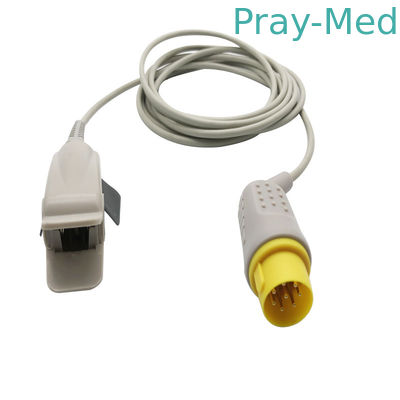 MEK Kẹp ngón tay người lớn có thể tái sử dụng Bộ cảm biến SpO2 TPU Jacket 8 chân kết nối