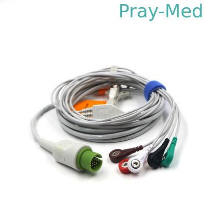 Spacelabs 5 Cáp ecg chì có đầu nối Đầu nối 17 chân Người lớn / Trẻ em 3.6m