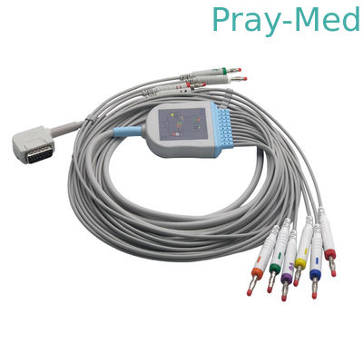 Cáp Kenz 108/109 Ecg và dây dẫn, Cáp bệnh nhân Ecg với chuối / din 3.0