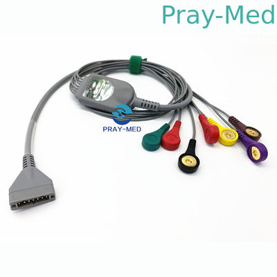 Cáp Burdick Holter Ecg và dây dẫn 7 đầu nối Snap Connector 3.6m