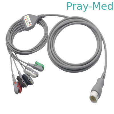 HP 12 Pin 5 Cáp Ecg Chì Một mảnh Kết cấu hai lớp bảo vệ Áo khoác TPU 3.6m