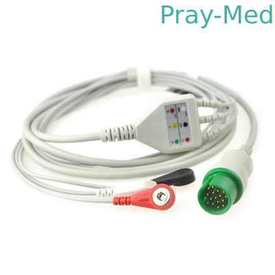 Cáp Spacelabs Ecg đường kính 4,0mm, Cáp Ecg 3/5Lead 17pin với dây dẫn