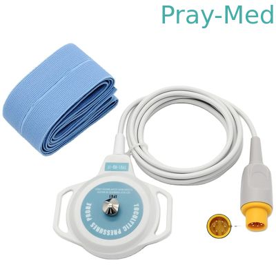 Bộ chuyển đổi Toco theo dõi thai nhi của Hoa Kỳ Đầu nối 6 chân Cáp TPU màu xám 2,2m
