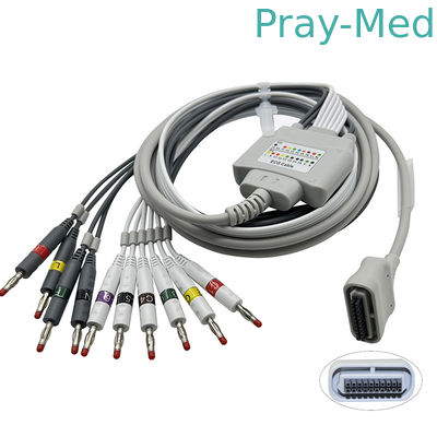 10 Chì 20Pin Banana 4.0 EKG Cáp Edan ECG SE-1515 DX12 Holter Cáp tương thích